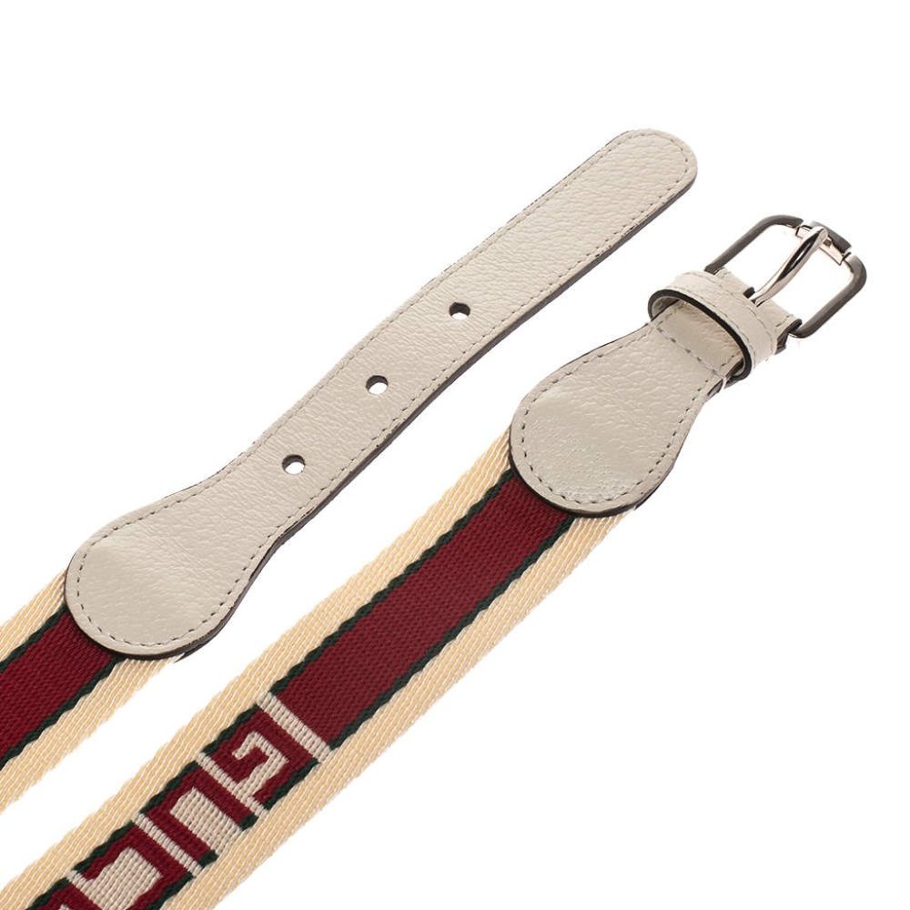 Gucci Logo Fabric Belt with Web in White - Picture 4 of 4